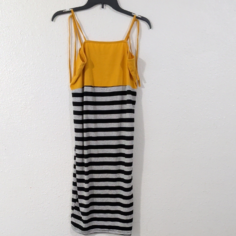 Yellow and Black Striped Dress